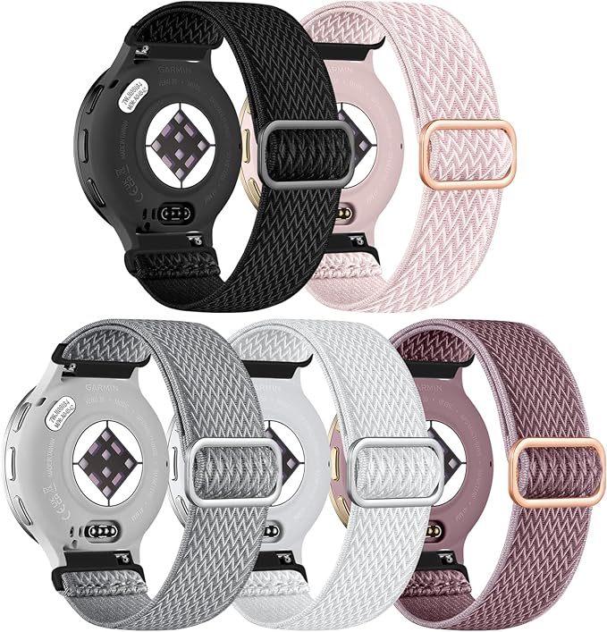 GEAK 18mm Watch Band Compatible with Garmin Venu 4 41mm Watch Band/Venu 2S 3S Watch Band, Quick Release Soft Nylon Breathable Sport Strap for Vivoactive 4S Watch Band/Forerunner 265s/255s Men Women