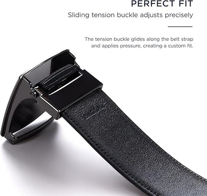Haggar mens Leather Dress Belt for Suits and Pants - Classic, Formal, Business, Work
