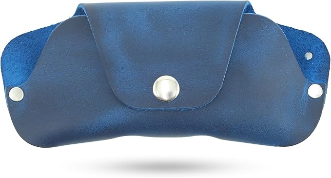 Toprank Leather Eyeglass Case - Handmade Slim Sunglasses Holder, Genuine and Universal Fit for Men and Women