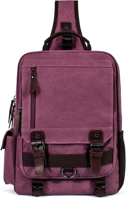 Leaper Retro Crossbody Bag Sling Bag Canvas Messenger Bag for Men Women Shoulder Bag Crossbody Handbags Satchel Travel Bag