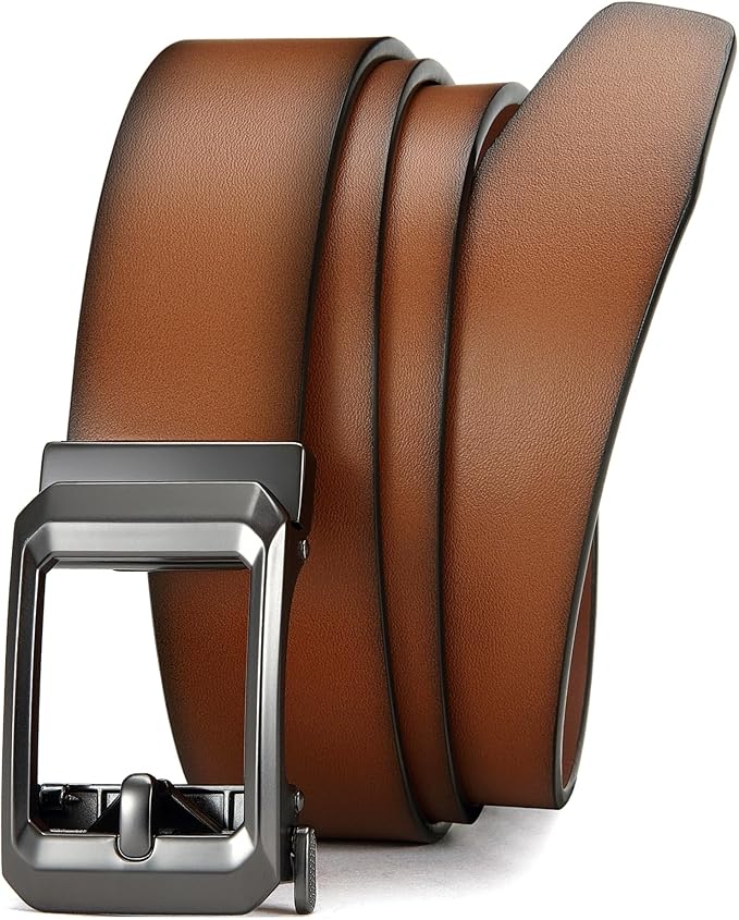 CHAOREN Ratchet Belts for Men - 1.5" Mens Belt Genuine Leather for Causual Jeans - Customizable Style, Versatile Fit
