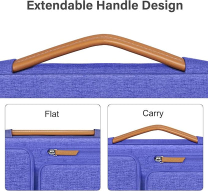 MOSISO 360 Protective Laptop Case 13.3 inch, 13-13.3 inch Laptop Sleeve Compatible with MacBook Air/Pro 13 / Pro 14,HP Dell Acer ASUS,Side Open Carrying Case with 4 Zipper Pockets&Handle, Royal Blue