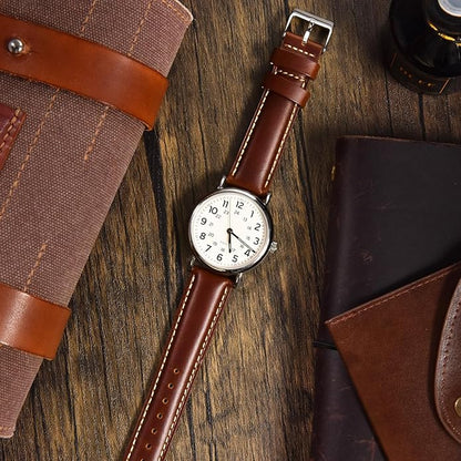 Ritche Christmas Gift Quick Release Leather Watch Bands Genuine Watch Straps for Men Women Top Grain Leather Watch Strap, White Elephant Gifts, Stocking Stuffers for Men, Father's Day gifts
