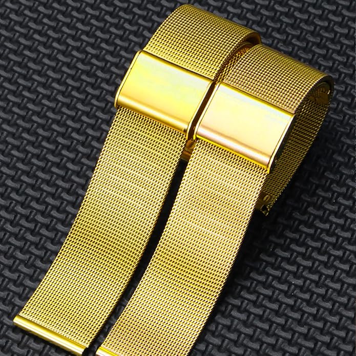 TStrap Mesh Watch Band Metal - Black Quick Release Watch Bands for Men Women - Stainless Steel Smart Watches Strap Bracelet Replacement - 10mm 12mm 14mm 16mm 18mm 20mm 22mm