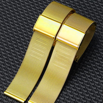 TStrap Mesh Watch Band Metal - Black Quick Release Watch Bands for Men Women - Stainless Steel Smart Watches Strap Bracelet Replacement - 10mm 12mm 14mm 16mm 18mm 20mm 22mm