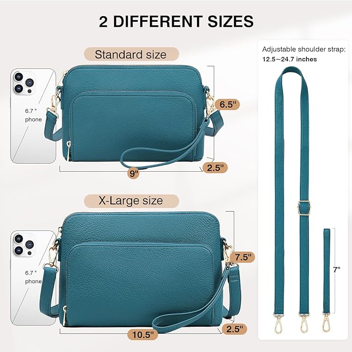 Marvolia Crossbody Bag for Women - PU Leather Shoulder Bag Trendy Small Crossbody Purse Bag for Travel Work Party