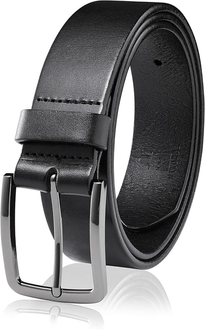 MILORDE Men's Genuine Leather Dress Belt, Handmade, 100% Cow Leather, Fashion & Classic Designs for Work Business and Casual