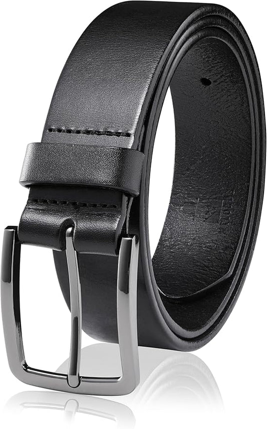 MILORDE Men's Genuine Leather Dress Belt, Handmade, 100% Cow Leather, Fashion & Classic Designs for Work Business and Casual