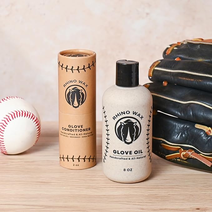 Rhino Wax - Baseball Glove Conditioner Kits - Clean, Condition, and Maintain Your Baseball Glove with one of Our 3 Maintenance Kits - Protect Your Mitts - Proudly Made in USA (Not China)