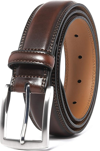 Fabio Valenti Genuine Leather Dress Belts For Men - Mens Belt For Suits, Jeans, Uniform With Single Prong Buckle