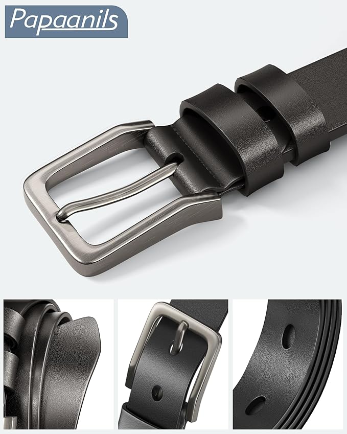 Mens Dress Belt,Genuine Casual Leather Belts for Men 1.5" Width
