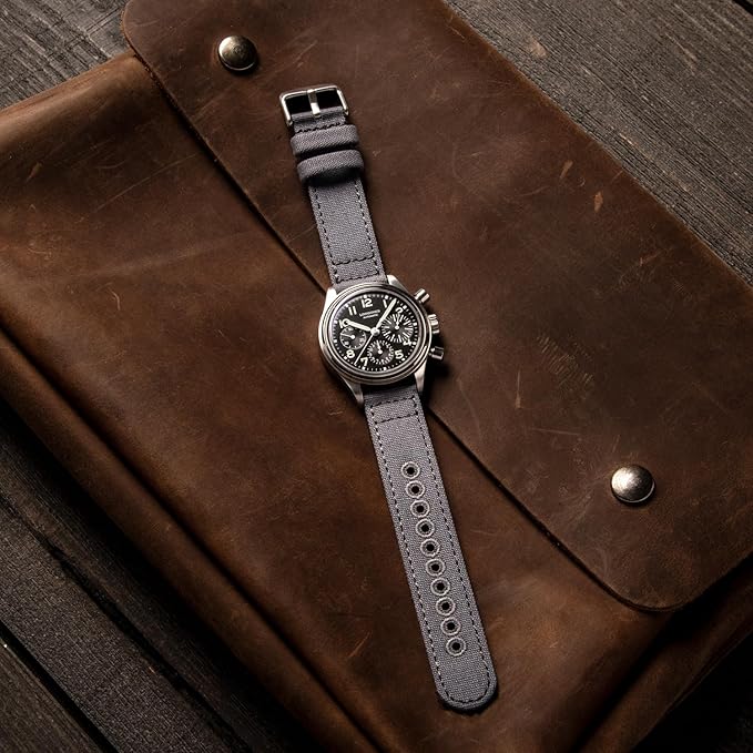 Archer Watch Straps - Canvas Quick Release Watch Bands (Slate Gray, 22mm)