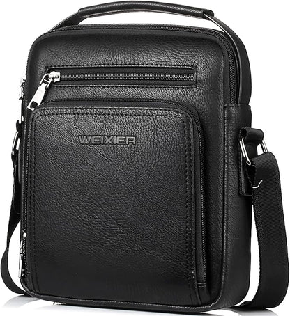 Zipper Buckle Leather Messenger Bag Crossbody Shoulder Bag Vintage Handle Bags | Zipper, Buckle, Leather, Vintage