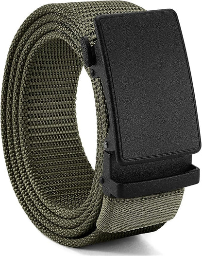 CHAOREN Nylon Ratchet Belts for Men - Adjustable Casual Work Belt with Slide Buckle - Trim to Fit