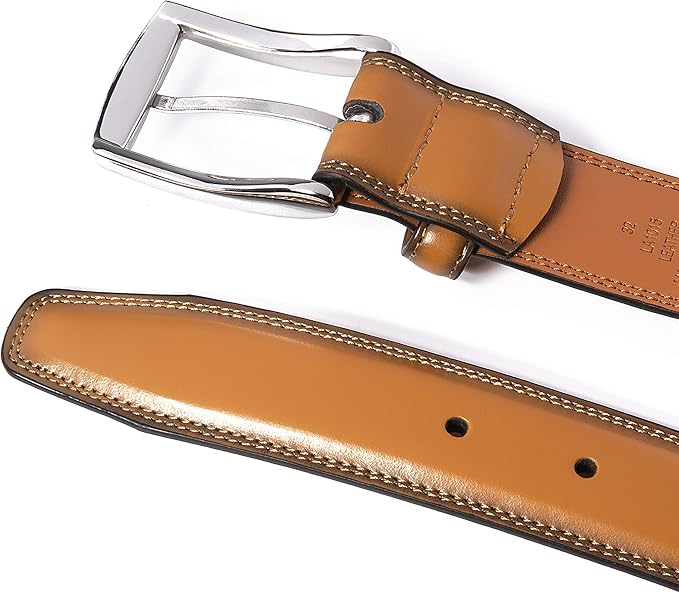 Fabio Valenti Genuine Leather Dress Belts For Men - Mens Belt For Suits, Jeans, Uniform With Single Prong Buckle
