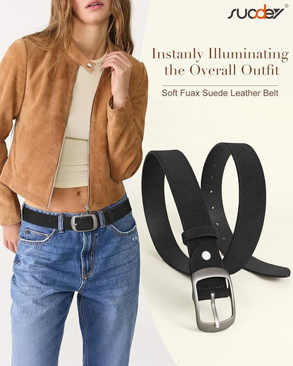 SUOSDEY Women Belts For Jeans Dresses Pants Ladies Leather Waist Belt with Elegant Buckle, Width 1.3"