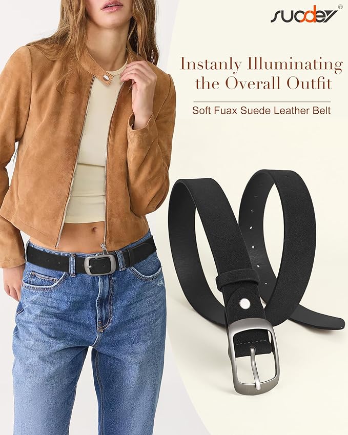 SUOSDEY Women Belts For Jeans Dresses Pants Ladies Leather Waist Belt with Elegant Buckle, Width 1.3"