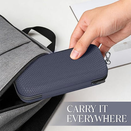 Double Eyeglasses Case Dual Sunglasses Case Hard Shell Glasses Case with Clip Metal Carabiner Travel