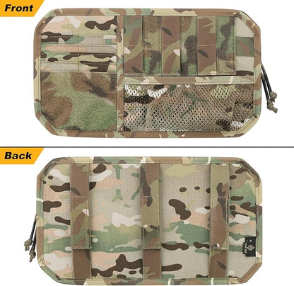 Car Sun Visor Organizer, Tactical Sunvisor Organizers Storage Covers for Trucks, Molle Panel with Pockets Zipper Visor Storage Pouch Accessories, Fits Most Vehicles, SUVs & Jeeps (MC)