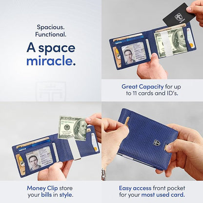 TRAVANDO Mens Wallet with Money Clip AUSTIN RFID Blocking Bifold Credit Card Holder for Men with Gift Box