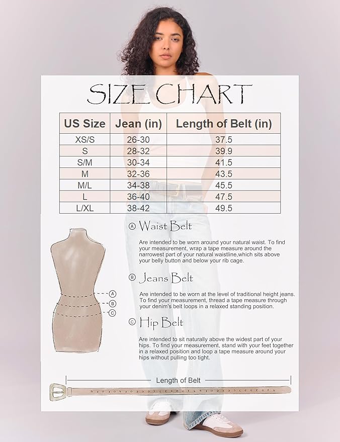 Womens Genuine Leather Belt for Jeans Pants Width 1.57" Western Cowgirl Wide Belts for Ladies with Gift Box