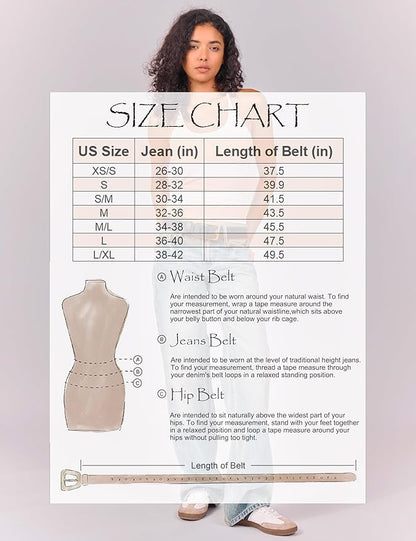 Womens Genuine Leather Belt for Jeans Pants Width 1.57" Western Cowgirl Wide Belts for Ladies with Gift Box