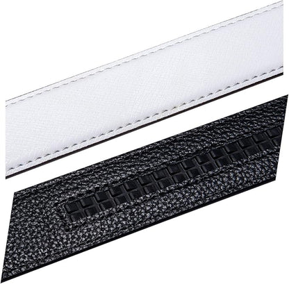 Dubulle Designer Mens Belts, Sliding Automatic Buckle Ratchet Dress Belt TOP Genuine Leather Strap Gifts
