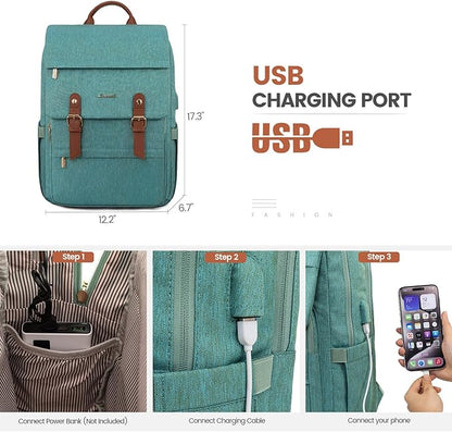 LOVEVOOK Travel Laptop Backpack Purse for Women Fashion Vintage Computer Backpack 15.6 Inch Large Teacher Nurse Backpack Casual Daypack for Business Work College