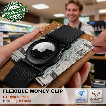 BULLIANT Men Wallet Gift Boxed,Slim Front Pocket Wallet Money Clip Card Holder 3.8"x2.7",Pop-up Access