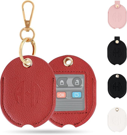 Leather Car Key Fob Cover Sleeve Holder for Broken Keys – Smart Remote Protector Case with Keychain for Men & Women
