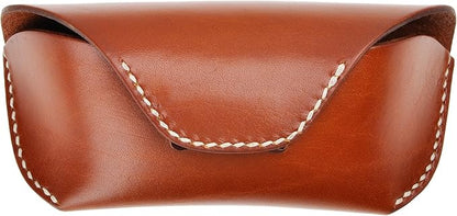 ZLYC Unisex Semi Hard Genuine Leather Eyeglass Case With Belt Loop for Prescription Eyeglasses & Standard Sized Sunglasses