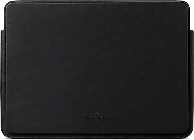 Comfyable 13 Inch Faux Leather Laptop Sleeve Case, Slim Protective Laptop Cover Compatible with MacBook Air M4 2025-2018 & MacBook Pro M2 2022 M1 2020-2016, Black