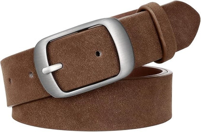 SUOSDEY Women Belts For Jeans Dresses Pants Ladies Leather Waist Belt with Elegant Buckle, Width 1.3"
