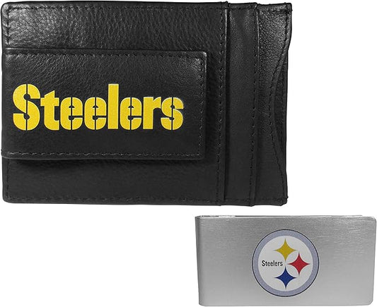 Siskiyou Sports NFL unisex Leather Cash & Cardholder & Money Clip