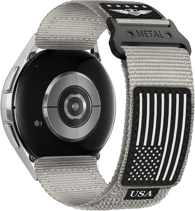 22mm Band Compatible with Samsung Galaxy Watch 3 Band 45mm/Galaxy Watch 46mm/Gear S3 Frontier/Classic for Men,Rugged Fabric Nylon Strap for Garmin Venu 3 2/Vivoactive 4/Forerunner 265/255,L