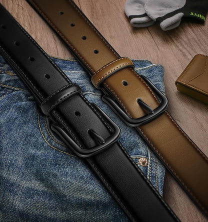 BULLIANT Men Belt Multi Pack,Leather Belt For Gift Men Golf Dress Casual Jean 7Holes 1 3/8"