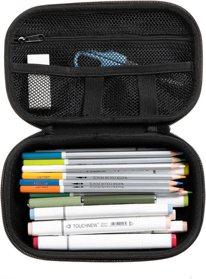 ZIPIT Black Carbon Pencil Case, EVA Pencil Box, Durable Storage Organizer, School Supplies and Cable Holder