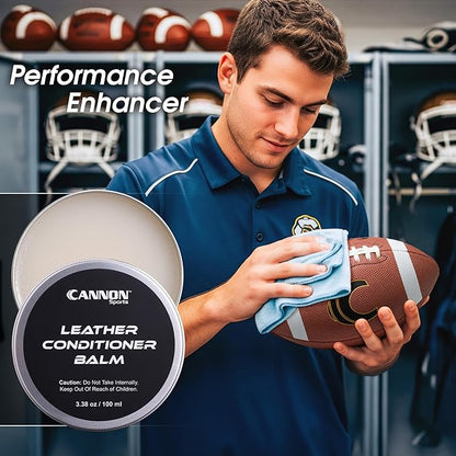 Cannon Sports Leather Conditioner | Baseball Glove Conditioner | Football Leather Care | Softens, Protects & Restores All Leather Sports Gear | Prevents Cracking & Drying