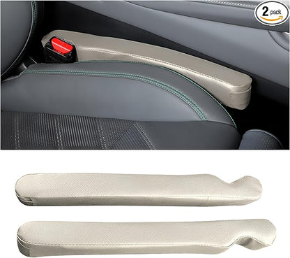 Mandark Car Seat Gap Filler, 2PCS Leather Vehicle Gap Stopper to Fill Between Seat and Console, Automotive Crevice Plug Blocker Accessories from Dropping, Universal for SUV, Sedan, Truck (White)