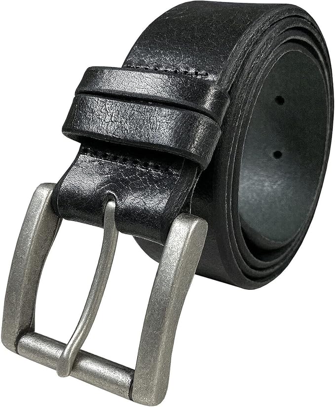 BS304 Genuine Full Grain Vintage Leather Belt Strap or Belt with Buckle_1-1/2"(38mm) wide