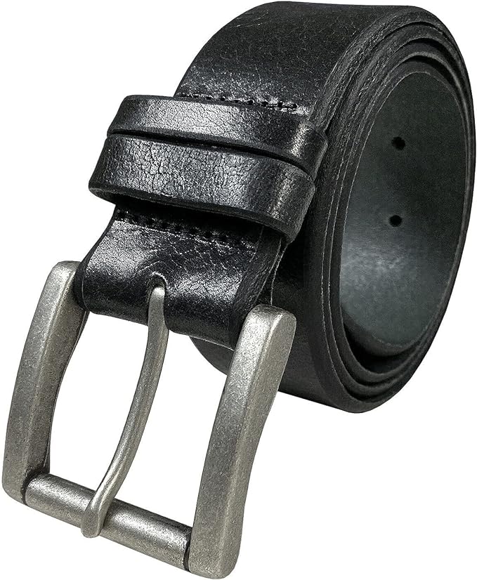 BS304 Genuine Full Grain Vintage Leather Belt Strap or Belt with Buckle_1-1/2"(38mm) wide