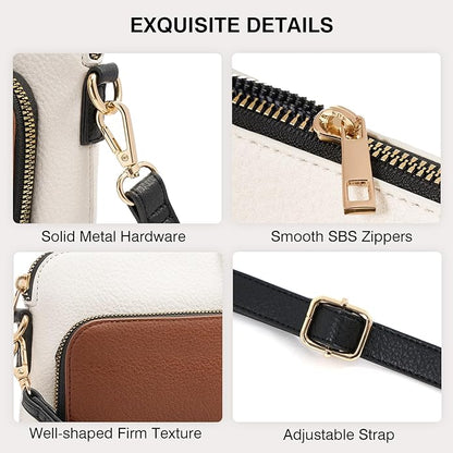 Marvolia Crossbody Bag for Women - PU Leather Shoulder Bag Trendy Small Crossbody Purse Bag for Travel Work Party