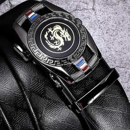 Dubulle Designer Mens Belts, Sliding Automatic Buckle Ratchet Dress Belt TOP Genuine Leather Strap Gifts