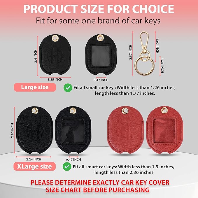 Leather Car Key Fob Cover Sleeve Holder for Broken Keys – Smart Remote Protector Case with Keychain for Men & Women