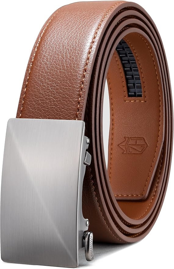Zitahli Ratchet Belts for Men,Adjustable for Gift mens belt Leather For Dress and Casual Trim to Fit,Men's Accessories