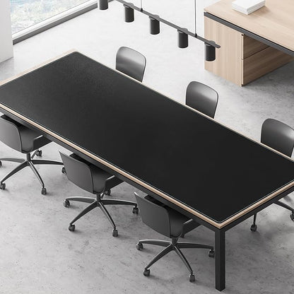 CENNBIE MAX220 86.6" x 39.4" Leather Desk Mat Protector, Extra Large Leather Desk Pad for Full Desk - XXL Super Large Mouse Pad (Black)
