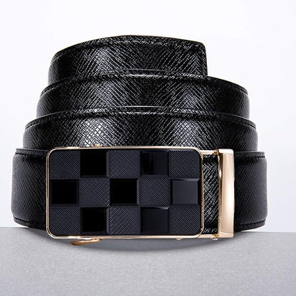 Dubulle Men's Ratchet Belt Gold/Black/Red/Green/Blue/White Automatic Buckle Business Casual Belt Gift - Adjustable Fit