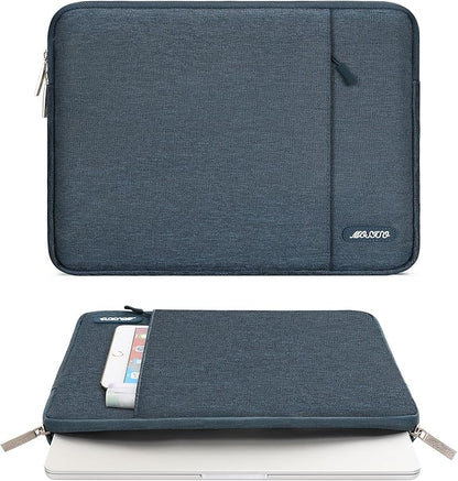 MOSISO Laptop Case 15 inch, 15 inch Laptop Sleeve Compatible with MacBook Air M5 A3448 M4 A3241 M3 A3114 M2 A2941 2026-2023, Dell XPS, Polyester Vertical Computer Sleeve Bag with Pocket, Haze Blue