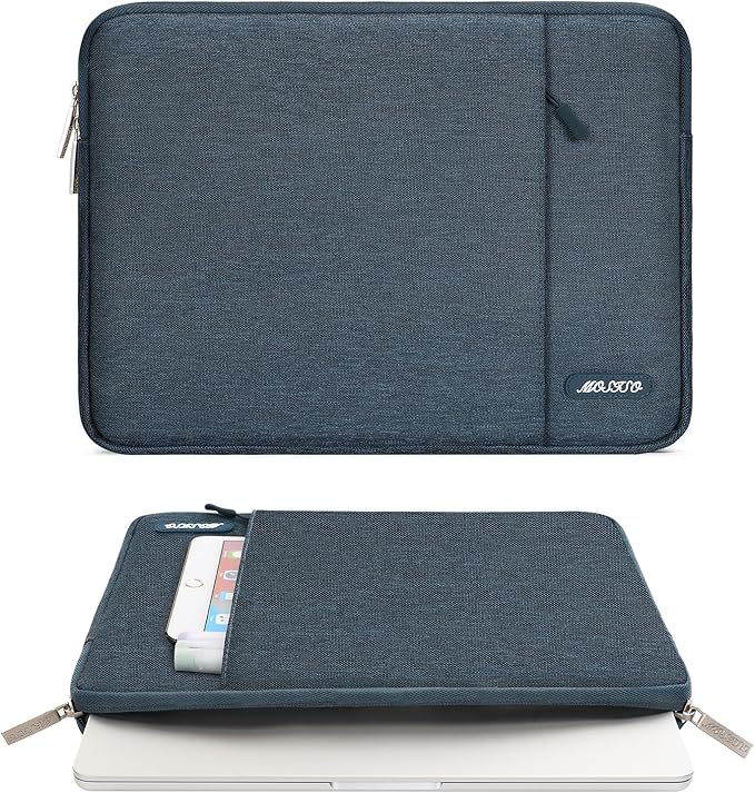 MOSISO Laptop Case 13 inch, Laptop Sleeve Compatible with MacBook Neo/Air/Pro 13 inch with A18/M5/M4/M3/M2/M1 Chip 2026-2016, Polyester Vertical Computer Sleeve Bag with Pocket, Haze Blue