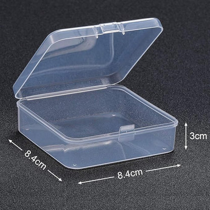 SATINIOR 12 Pack Bead Organizer Box Small Clear Plastic Beads Storage Containers Box with Hinged Lid for Bracelet Making DIY Jewelry Craft Nail (3.3 x 3.3 x 1.2 Inch)
